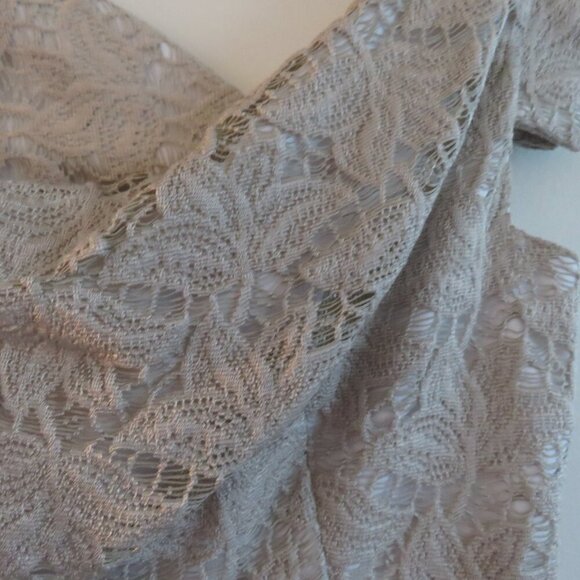 BLACK HALO Jackie O Chantilly Lace Light Taupe Sheath Mini Dress - Size US 2 - Picture 11 of 16